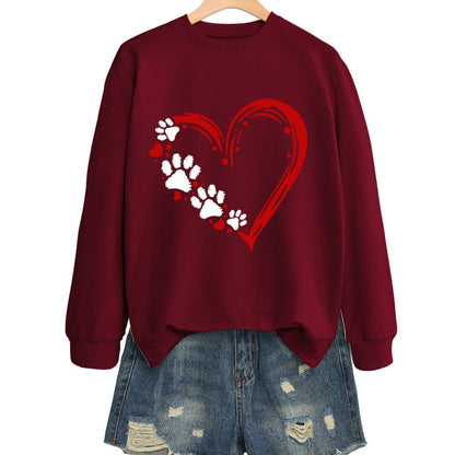 Damen Sweatshirt Herz Pfotendesign Norvielle