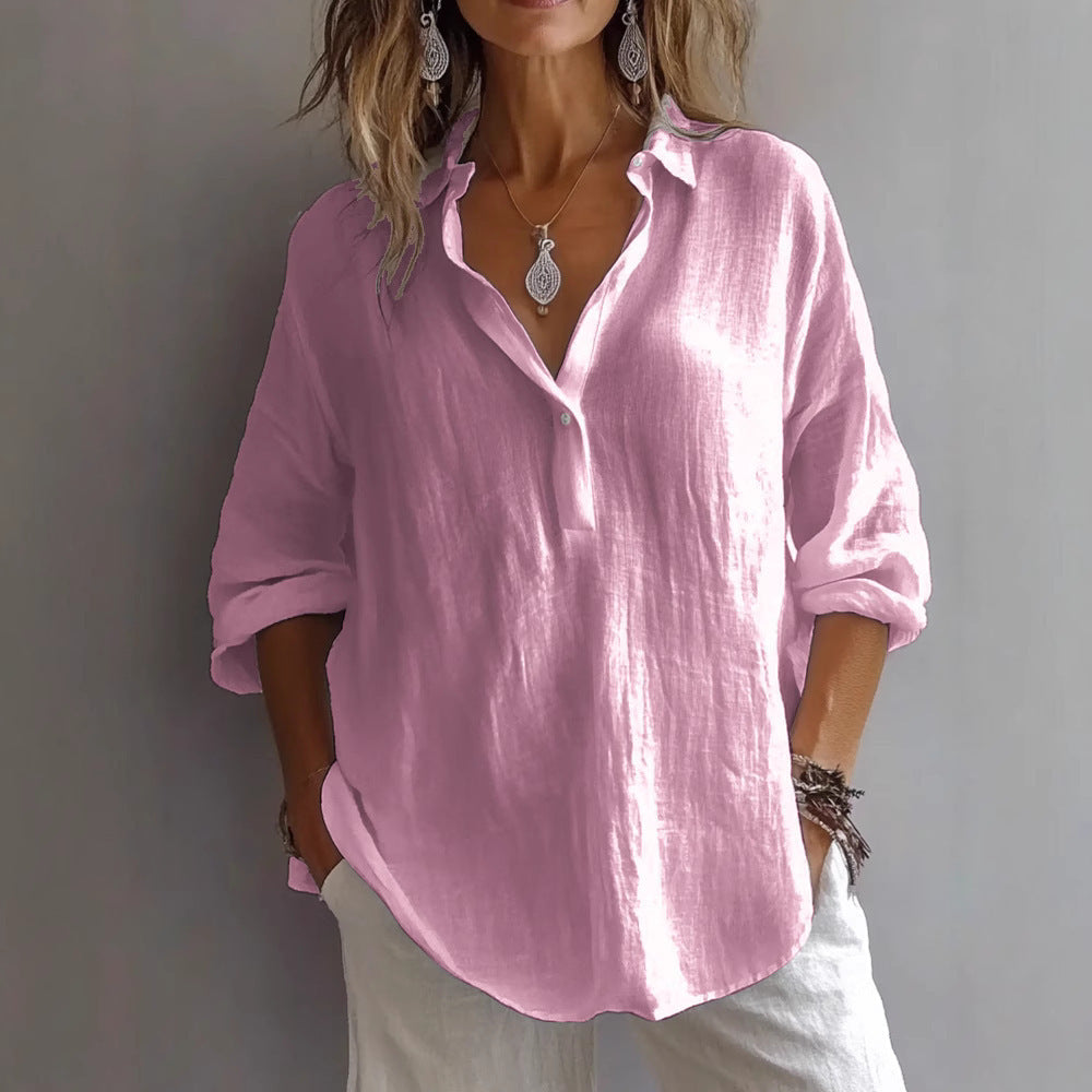 Damen Bluse mit Knöpfen Leicht Norvielle