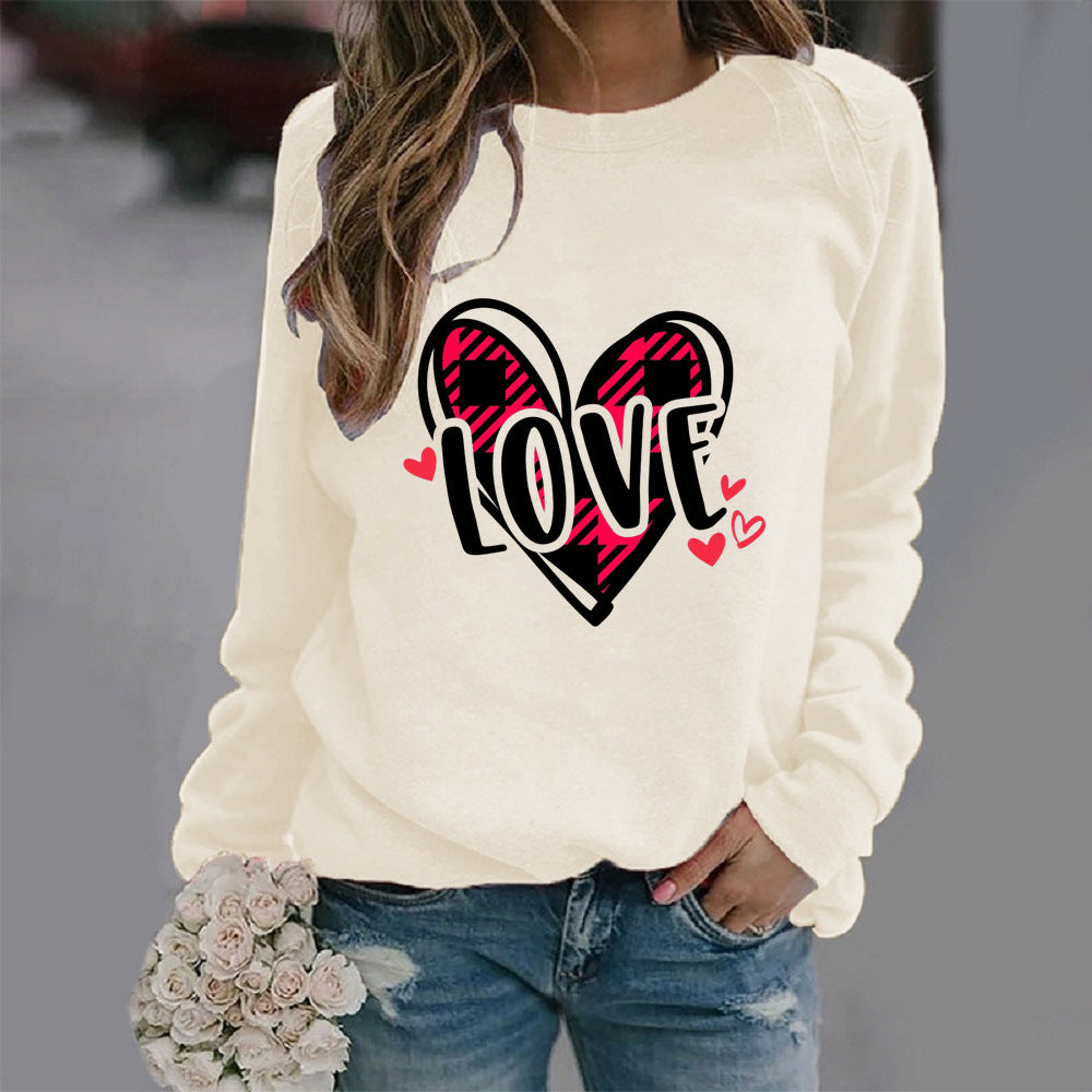 Damen Sweatshirt Herzdesign Lässig Norvielle