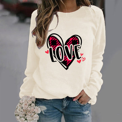 Damen Sweatshirt Herzdesign Lässig Norvielle
