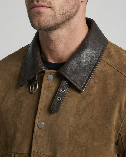 Herren Wildleder Blouson Boxy Leder