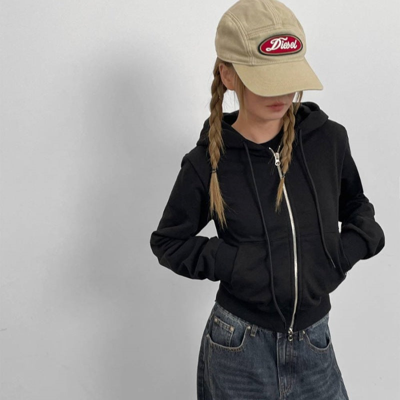 Damen Sweatjacke Sportlich Mit Reißverschluss Schwarz Norvielle - Norvielle