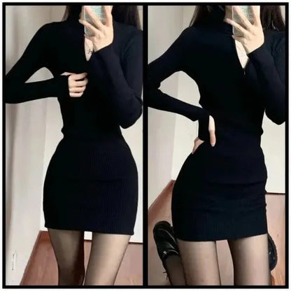 Damen Minikleid Figurbetont Rippstruktur Norvielle