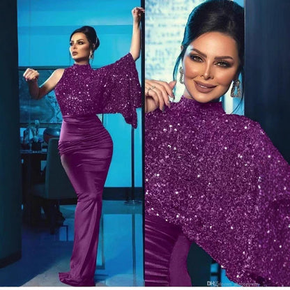 Damen Abendkleid Schimmerndes Oberteil Eleganter Schnitt Norvielle