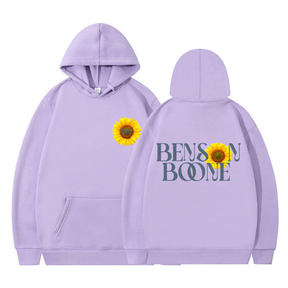 Damen Kapuzenpullover Sonnenblumenmotiv Bequem