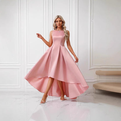 Damen Abendkleid Asymmetrischer Schnitt Falten Norvielle