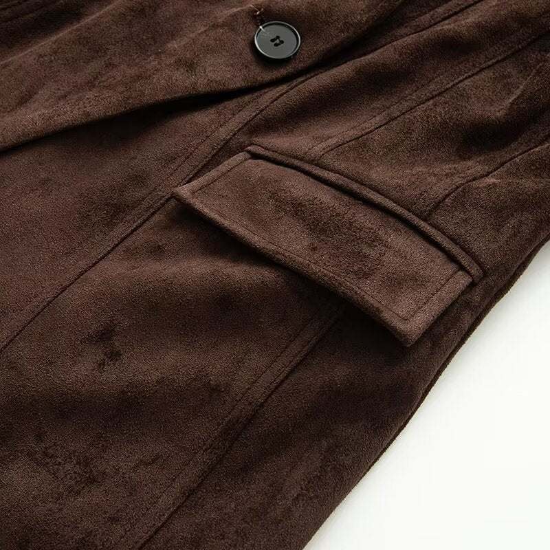 Damen Blazerjacke Wildleder-Look Elegant