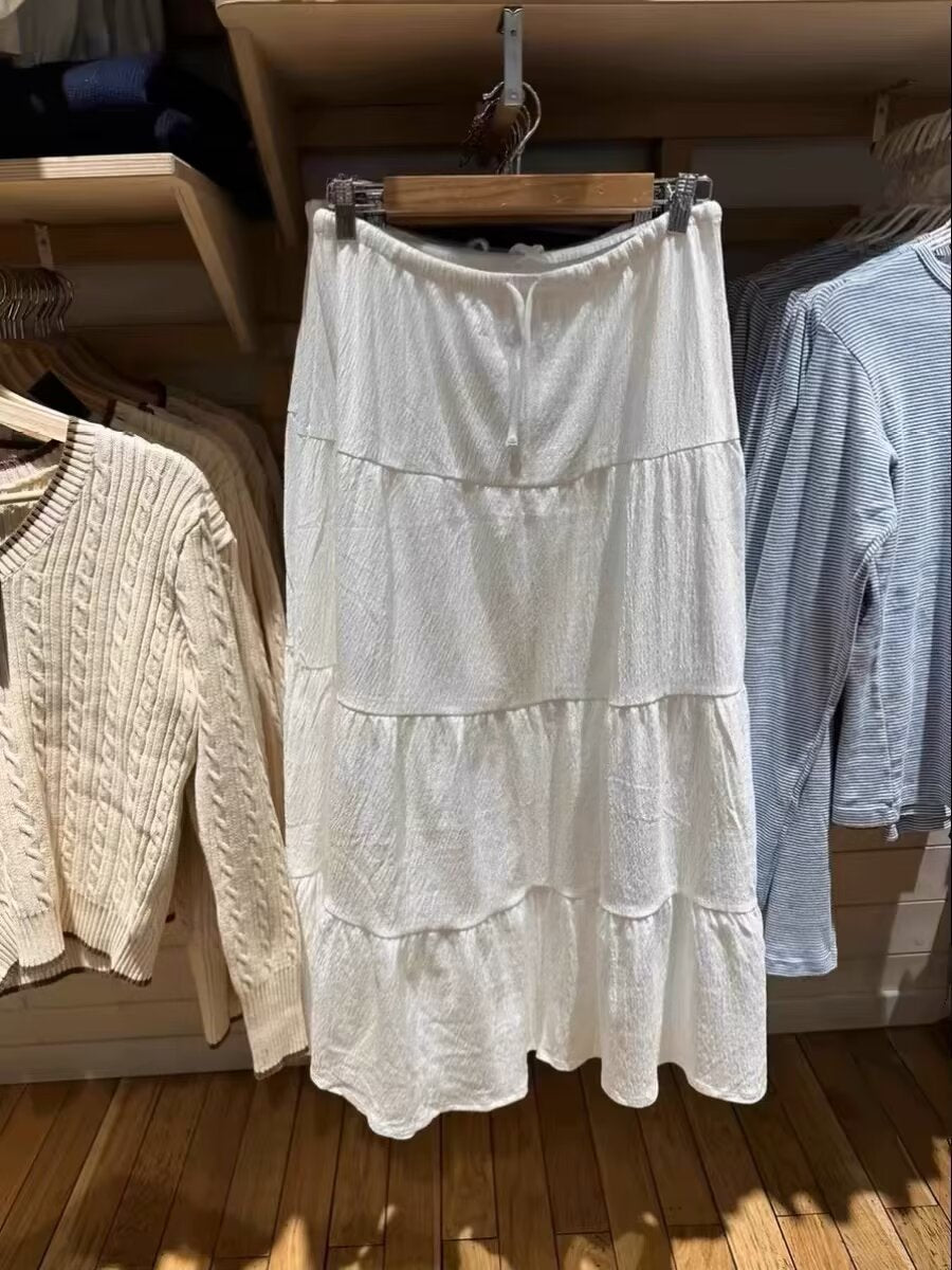 Damen Maxi-Rock Voluminöses Stufen-Design Norvielle