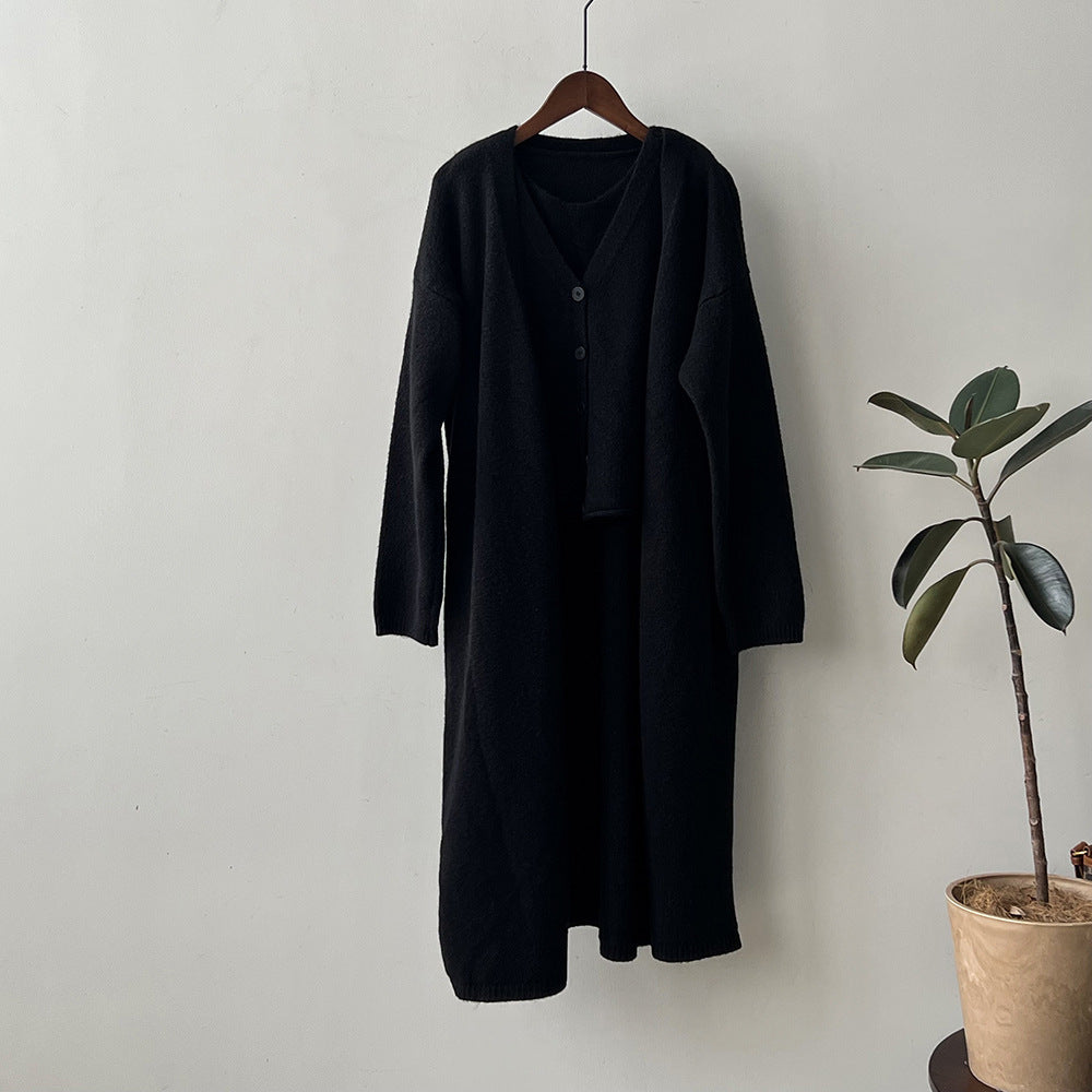 Damen Strickensemble V-Ausschnitt Knopf Norvielle