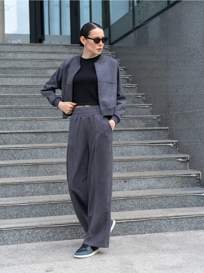 Damen Kapuzenoverall Elastischer Bund