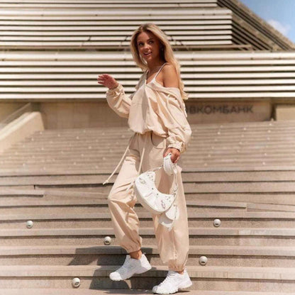 Damen Jumpsuit V-Ausschnitt mit Taschen Norvielle