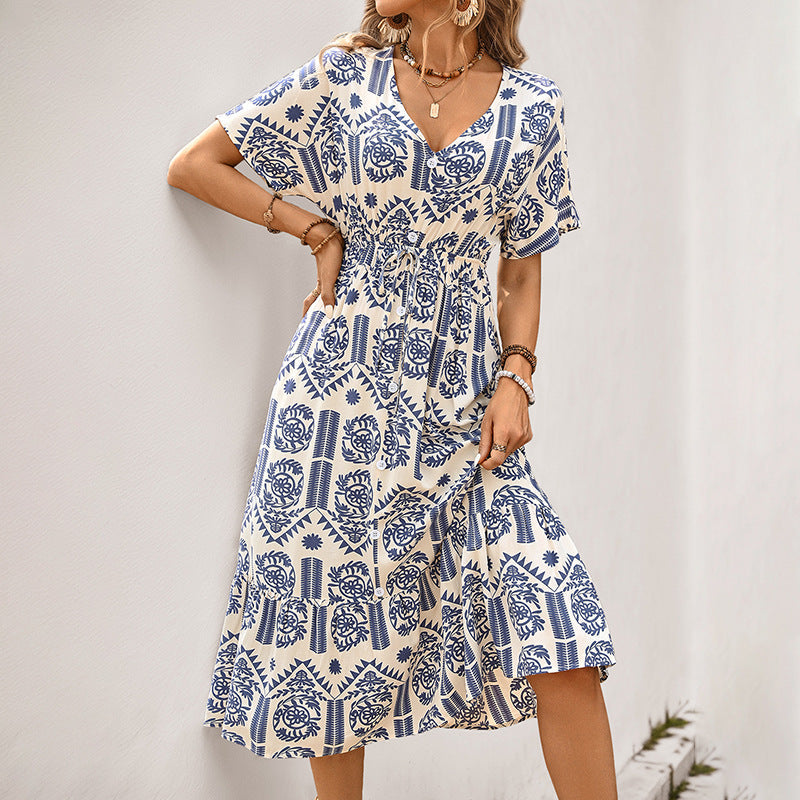 Damen Maxikleid Floralmuster Eleganter Schnitt Norvielle - Norvielle