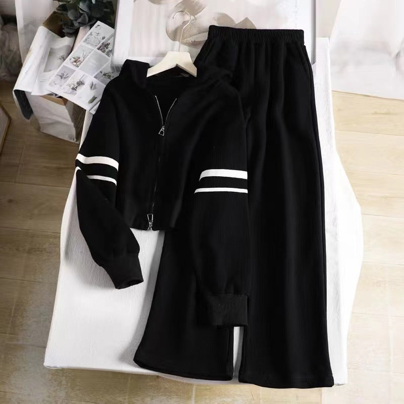 Damen Hoodie Jogginghose Kombi mit Reißverschluss Norvielle