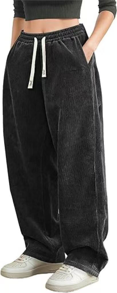 Damen Cordhose Weite Bein Elastischer Bund Norvielle