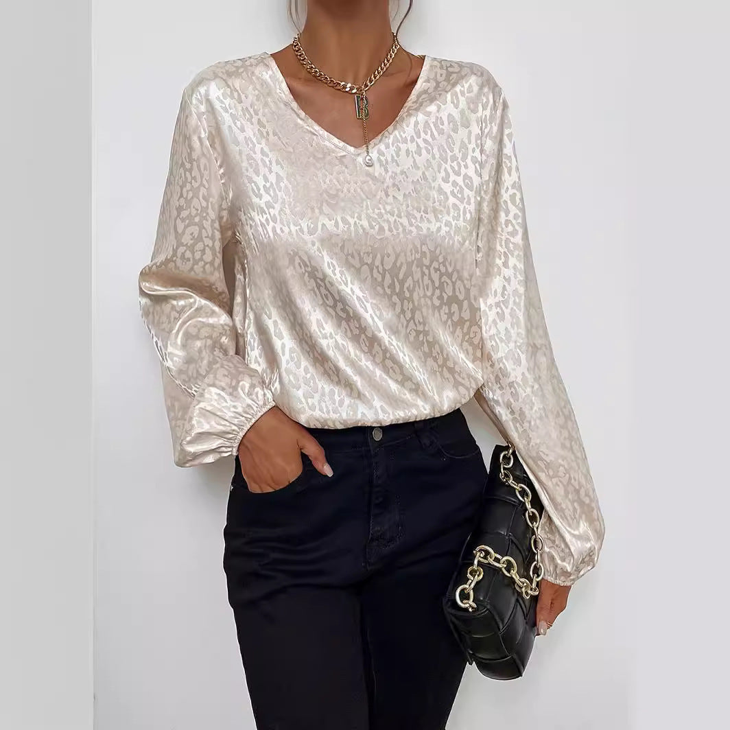 Damen Bluse V-Ausschnitt Muster Norvielle