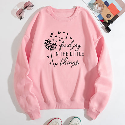 Damen Sweatshirt Floraler Aufdruck Baumwolle Weiß