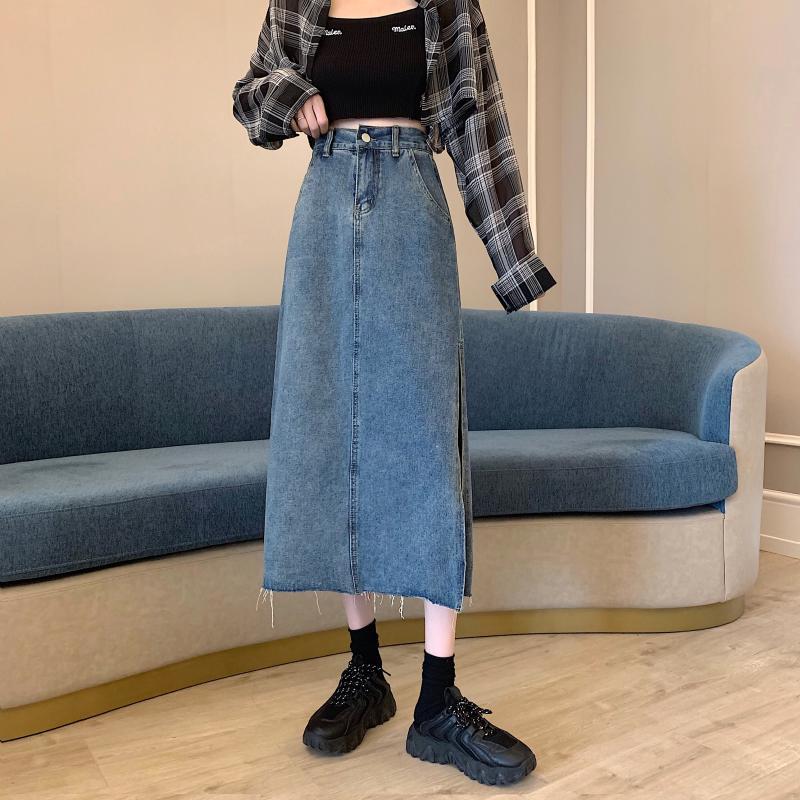 Damen Jeansrock Baumwolle