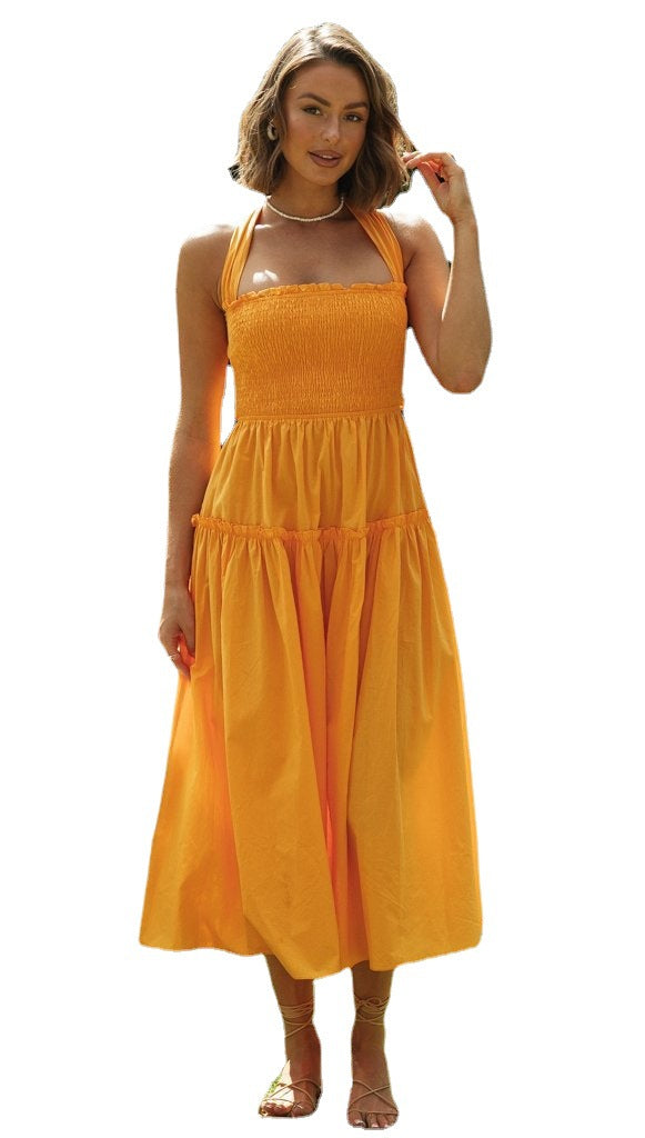 Damen Maxikleid Rückenausschnitt Schleifen Norvielle