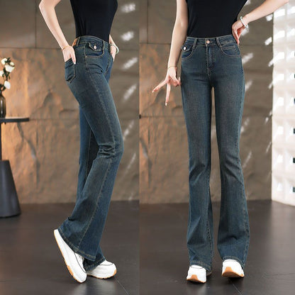Damen High-Waist Bootcut Jeans Norvielle Elegante Passform