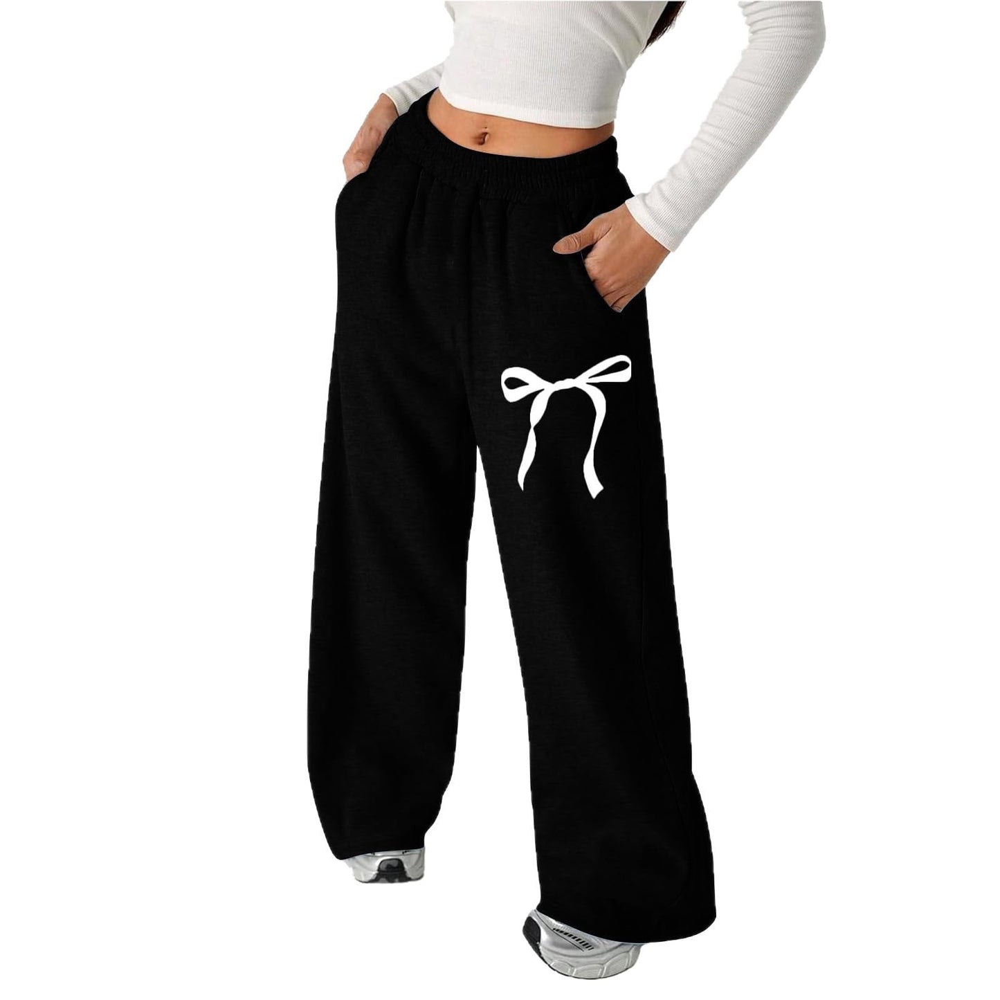 Damen Freizeithose Schleifenmuster Baumwolle Bequem Norvielle