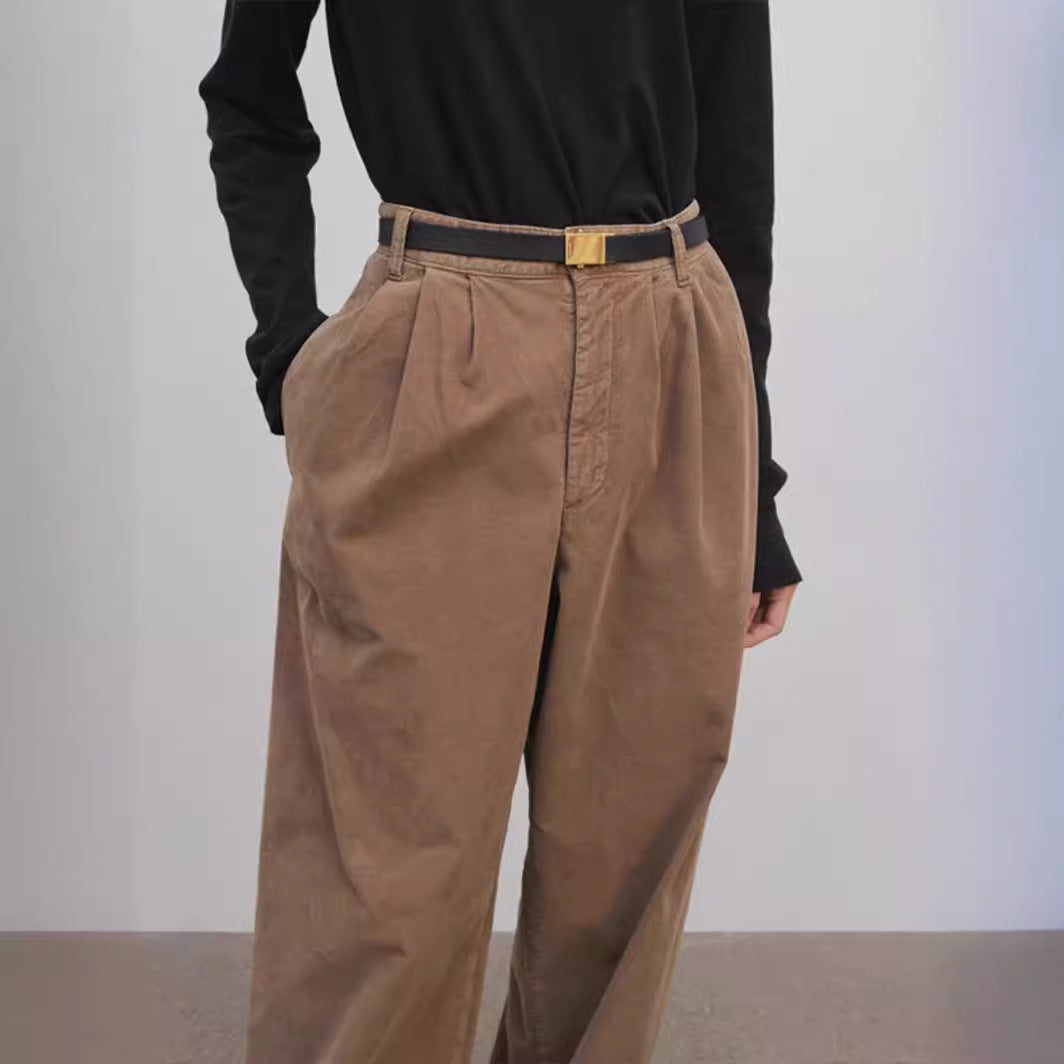 Damen Chino-Hose Weit Norvielle Elegant Beige