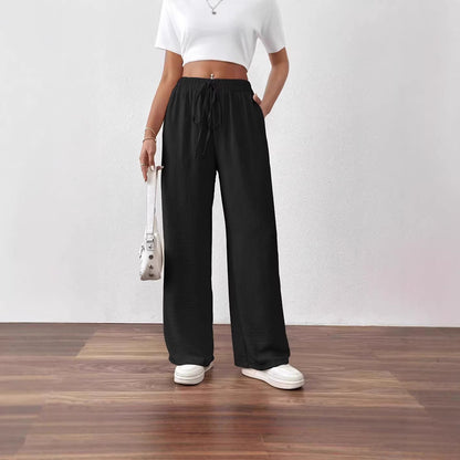 Damen Chiffon-Hose Weite Elastischer Bund