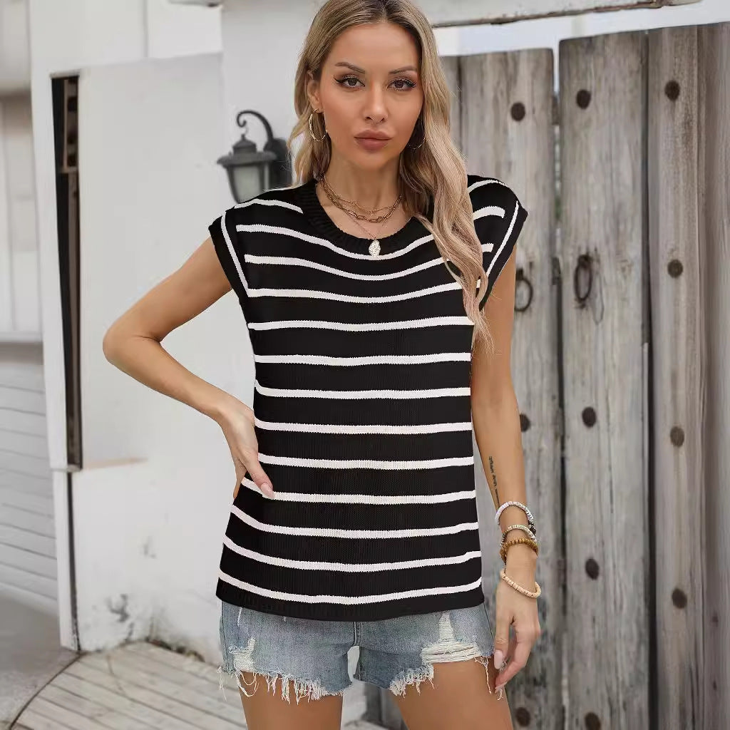 Damen Strickoberteil Streifenmuster Locker Norvielle