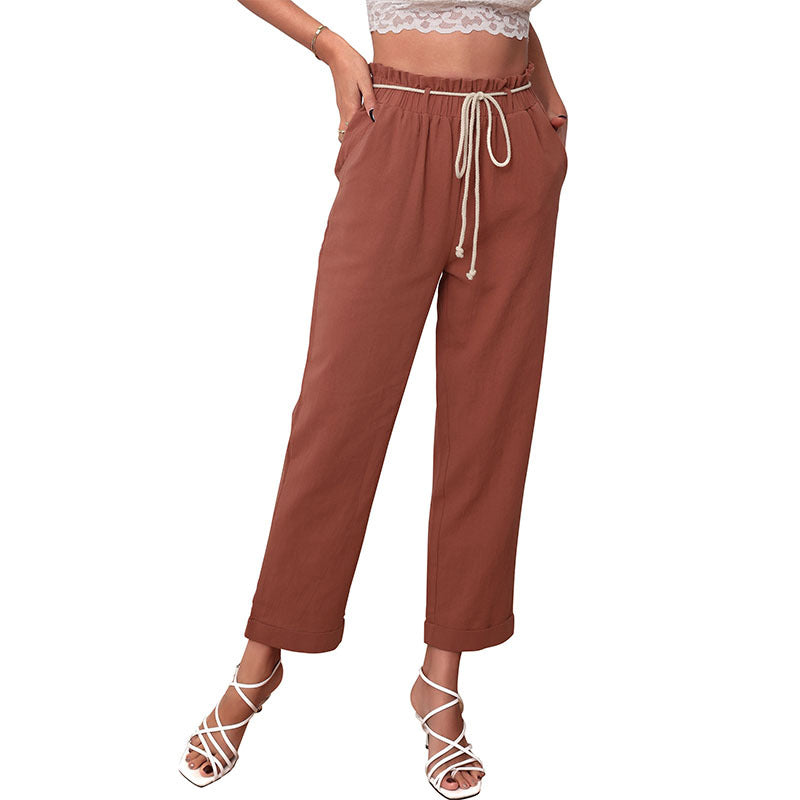 Damen Freizeithose Elastischer Bund Verstellbarer Kordelzug