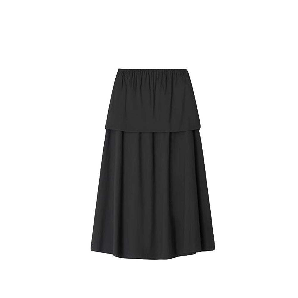 Damen Maxirock Elastischer Bund Fließender Schnitt Norvielle