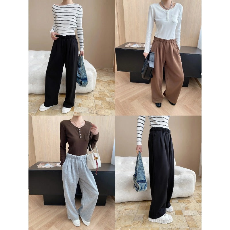 Damen Hochbundhose Elastisch Breiter Schnitt Norvielle