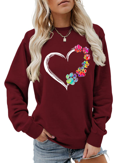 Damen Sweatshirt Pfotenherz-Design Norvielle