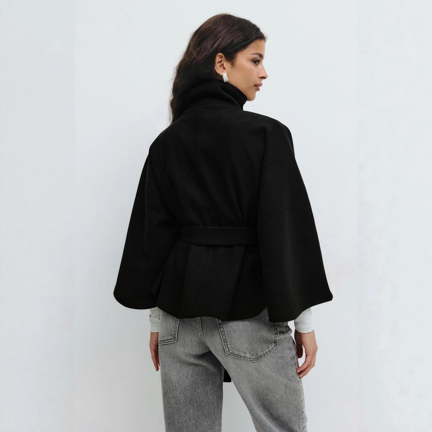 Damen Cape-Jacke mit Gürtel Norvielle Elegantes Design - Norvielle