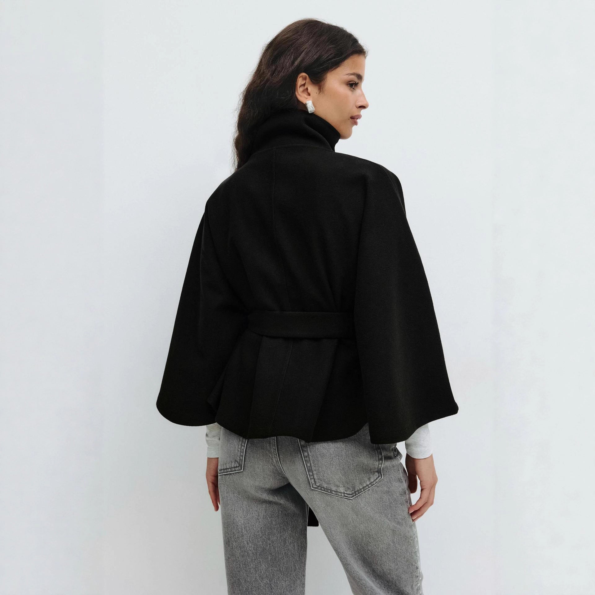 Damen Cape-Jacke mit Gürtel Norvielle Elegantes Design - Norvielle
