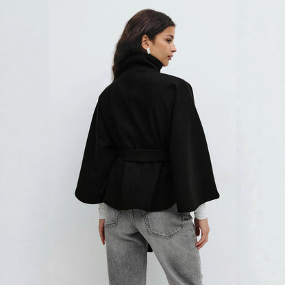 Damen Cape-Jacke mit Gürtel Norvielle Elegantes Design - Norvielle