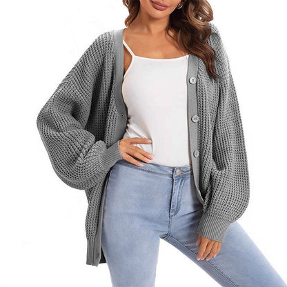 Damen Grobstrick Cardigan Lässiger Schnitt Norvielle