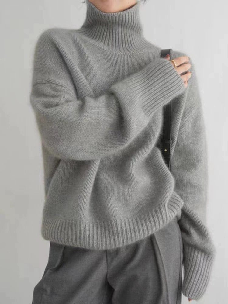 Damen Kaschmir Rollkragenpullover Weitschnitt Elegantes Norvielle