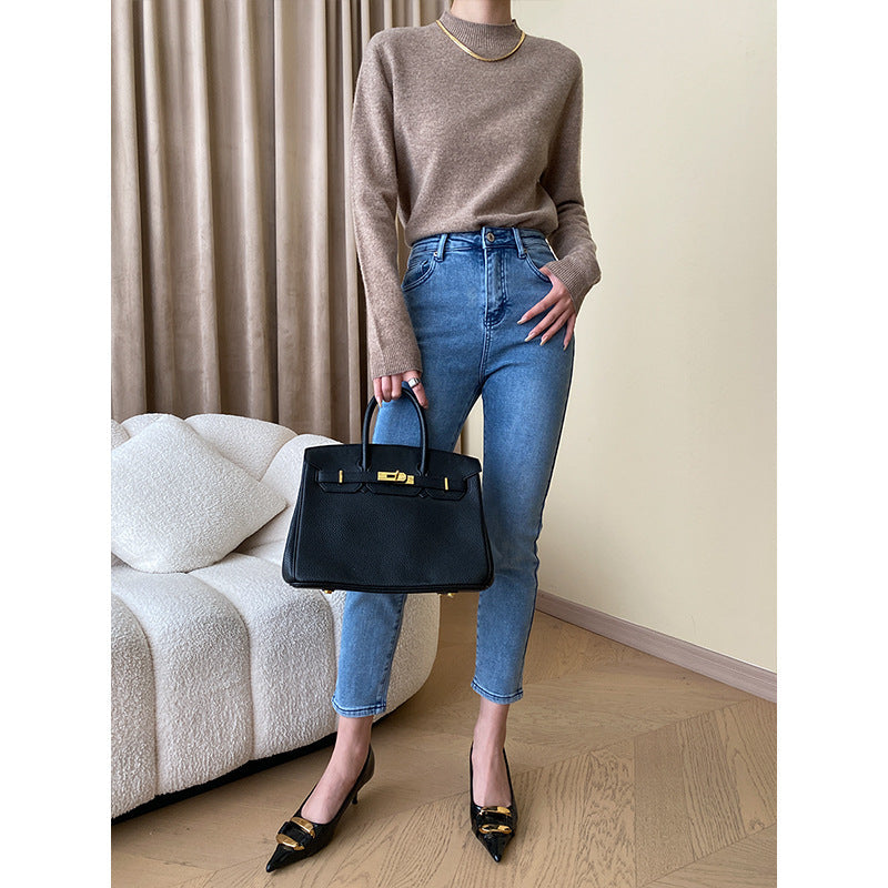 Damen Hochtaillierte Jeans Slim Fit