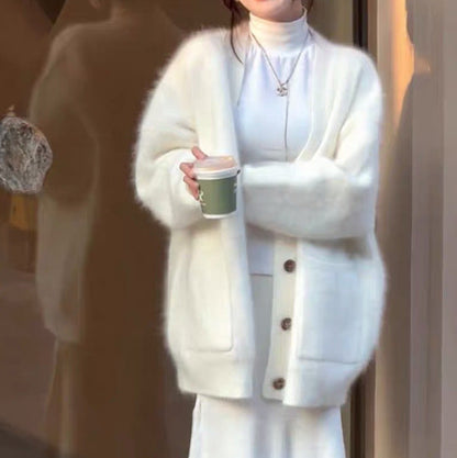 Damen Strickjacke Weich Norvielle Mit Knöpfen