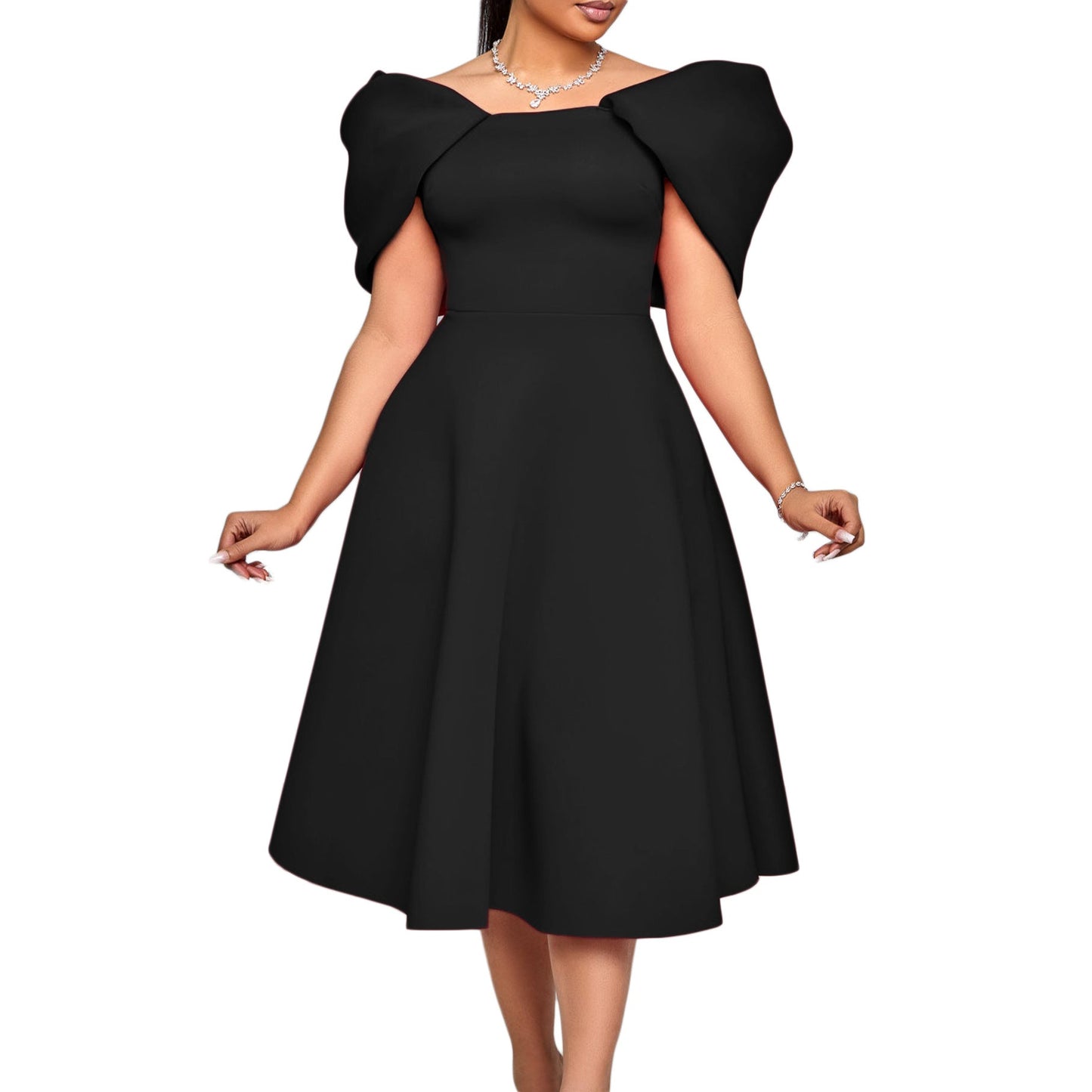 Damen Abendkleid mit Cape Dramatischer Effekt