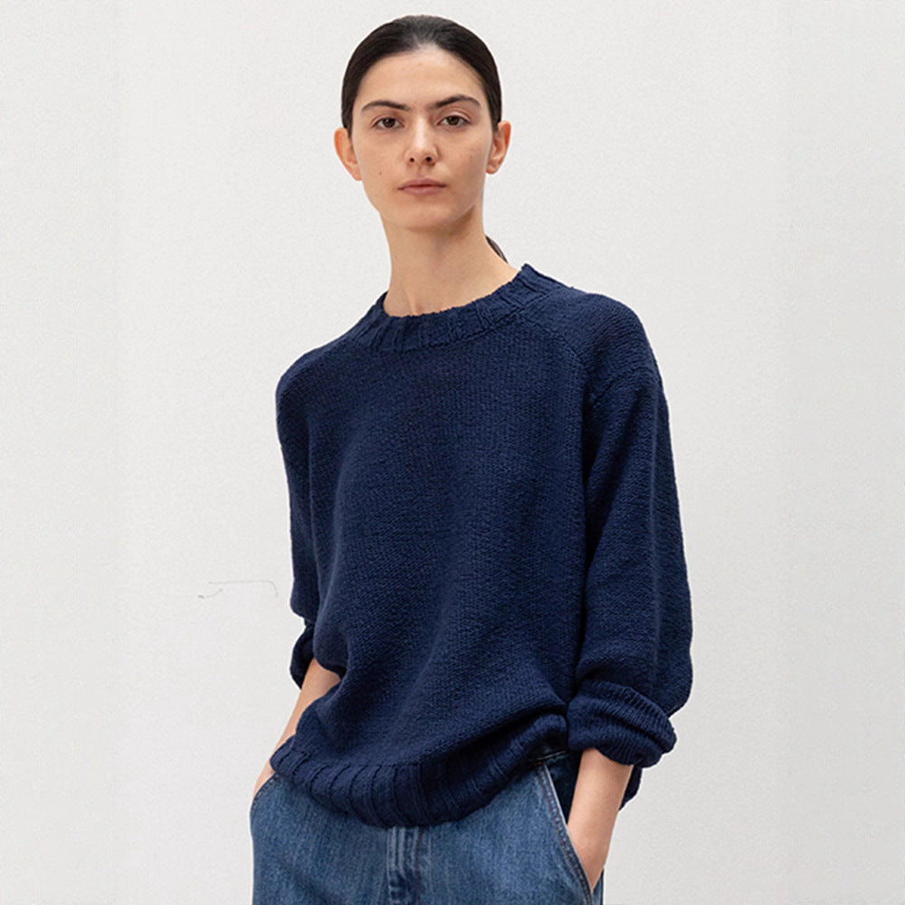 Damen Strickpullover Weit Elastischer Saum Norvielle