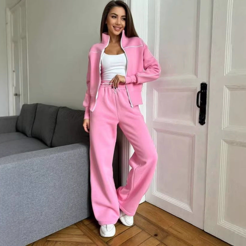 Damen Sweat-Set Hochkragen Weites Design Norvielle