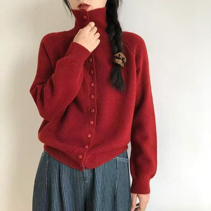 Damen Strickjacke Norvielle Hochknöpfe - Norvielle