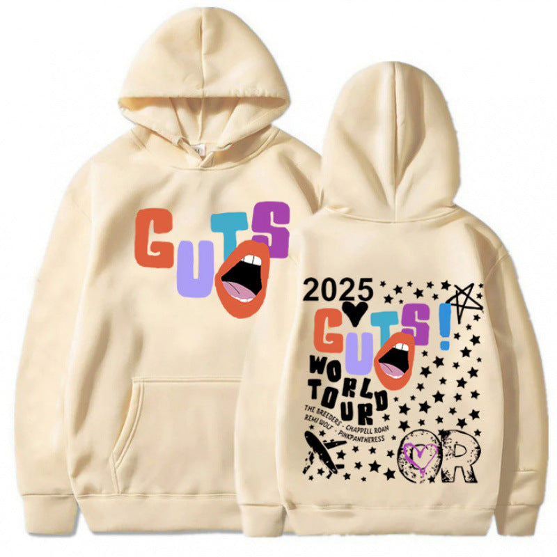 Damen Kapuzenpullover mit Grafik-Print und Tour-Design Schwarz - Norvielle