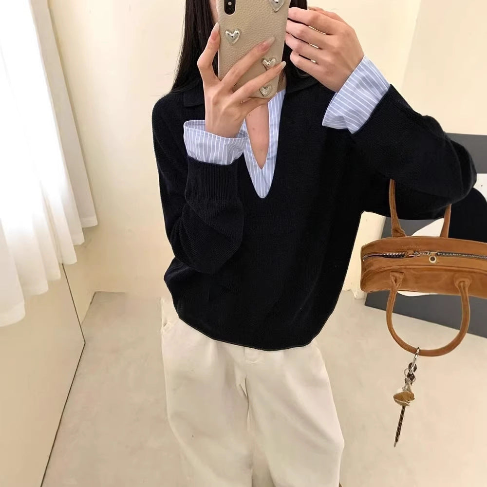 Damen Pullover mit Hemdkragen Norvielle