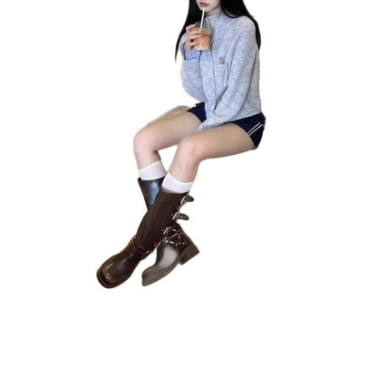 Damen Strickjacke Edle Knöpfe Anthrazit