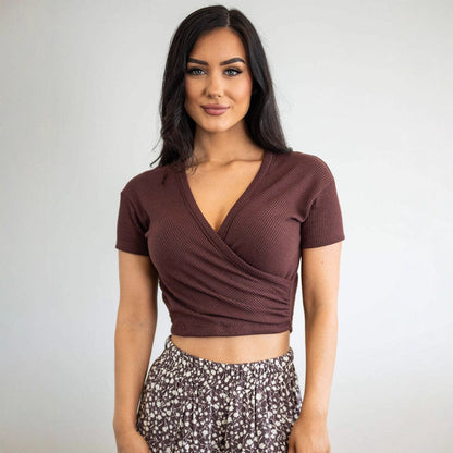 Damen Wickelpullover Langarm Norvielle