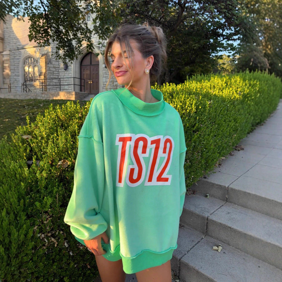 Damen Oversized Sweatshirt Grafikdruck Norvielle