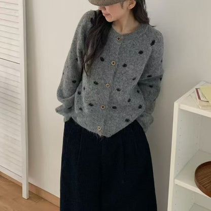 Damen Strickpullover Kuschelig Punktmuster Norvielle