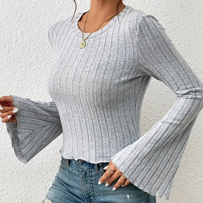 Damen Elegantes Oberteil Langärmlig Rüschendetails Norvielle