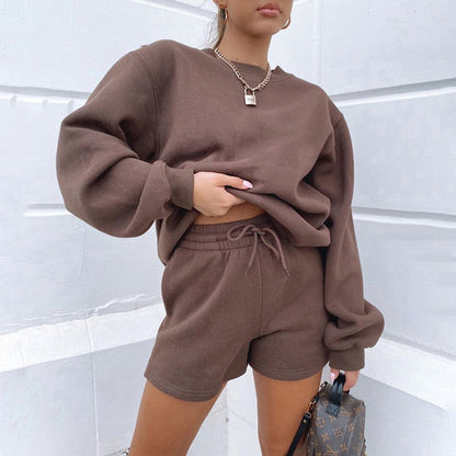 Damen Sweatshirt-Set Kurzshorts Norvielle